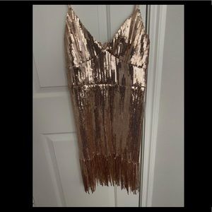 Gold fringed Flapper Dress